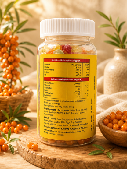 Sea Buckthorn Gummies | Skin Glow & Immunity Support