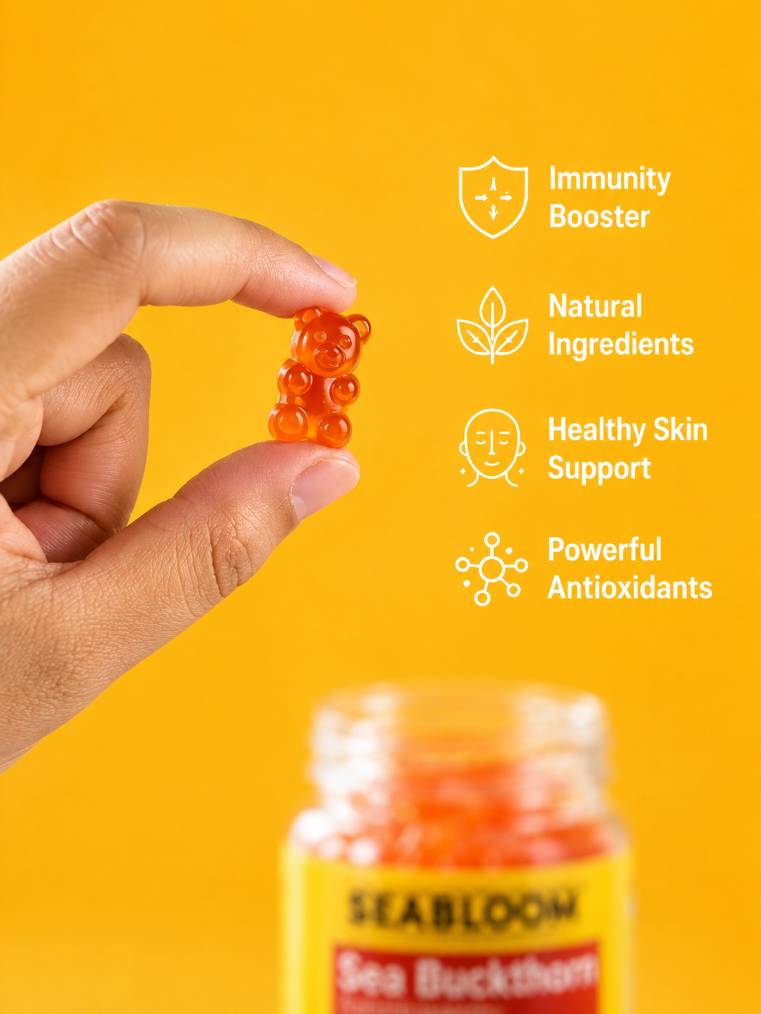 Sea Buckthorn Gummies | Skin Glow & Immunity Support